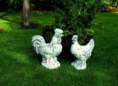 Garden Decoration Chicken Patio Stone Figures Figure White Decorative Statue